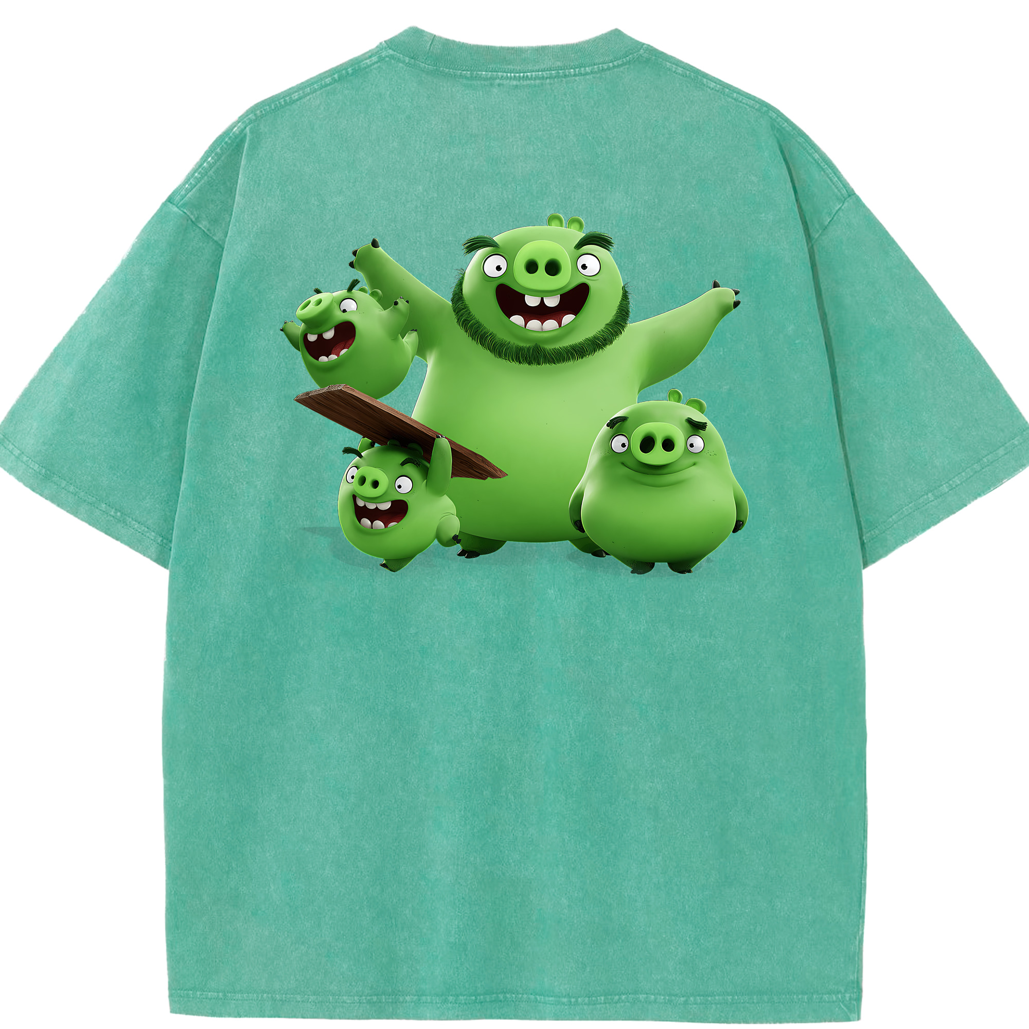 （画像用） Angry Birds アングリーバード 綿100% ヴィンテージ風 半袖Tシャツ（背面プリント）